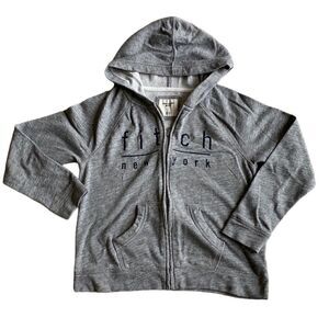 Abercrombie sweatshirt kids zip up gray hoodie size 12‎ /14